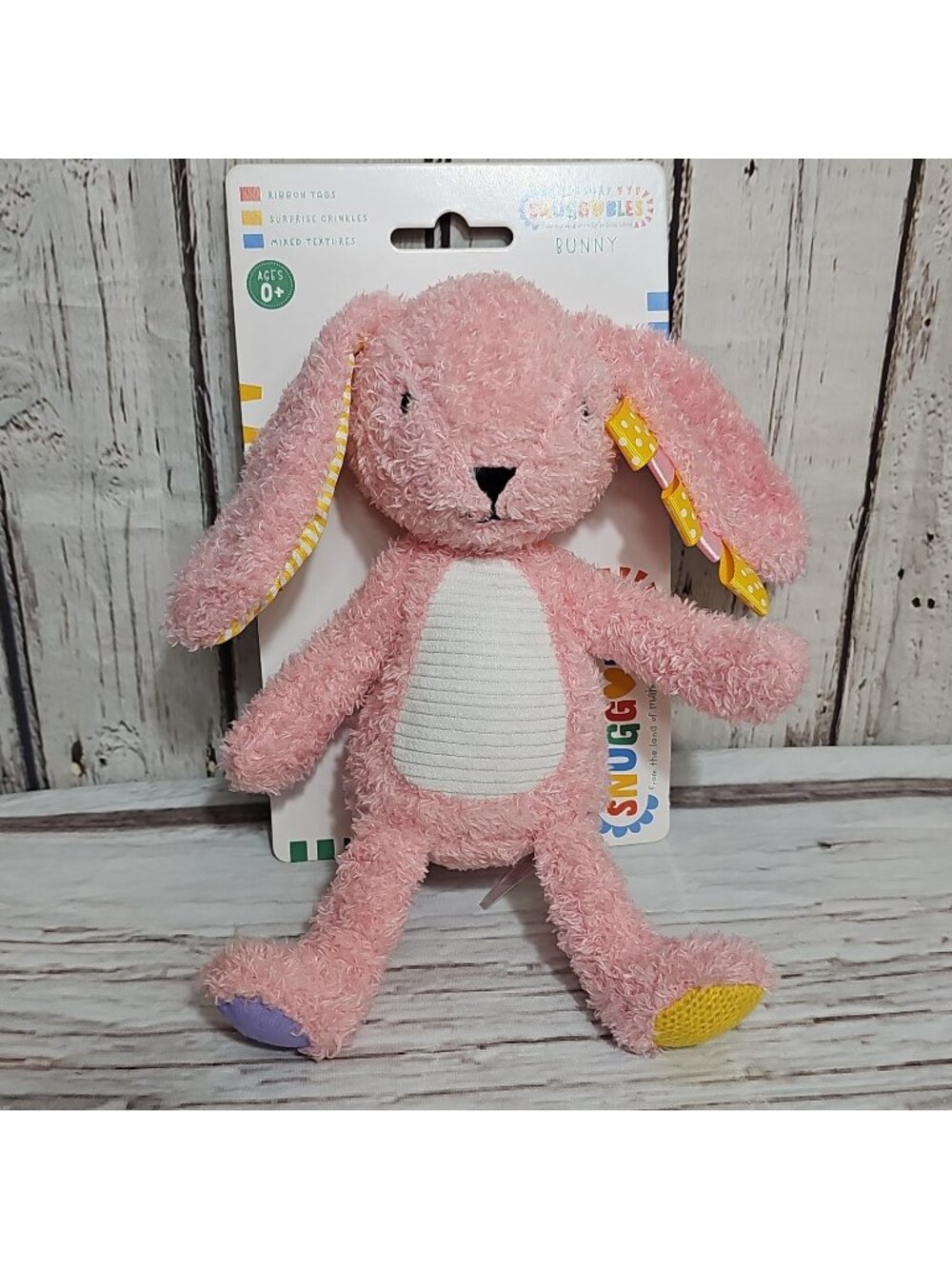 Make Believe Ideas Sensory Snuggables Plush Pink Bunny Toy Stuffed Animal NEW 0+